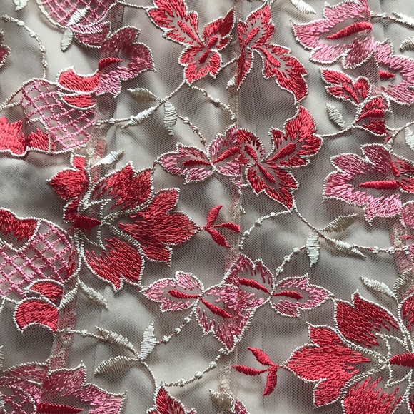 Coral and pink worked mermaid style dress - Picture 3 of 3